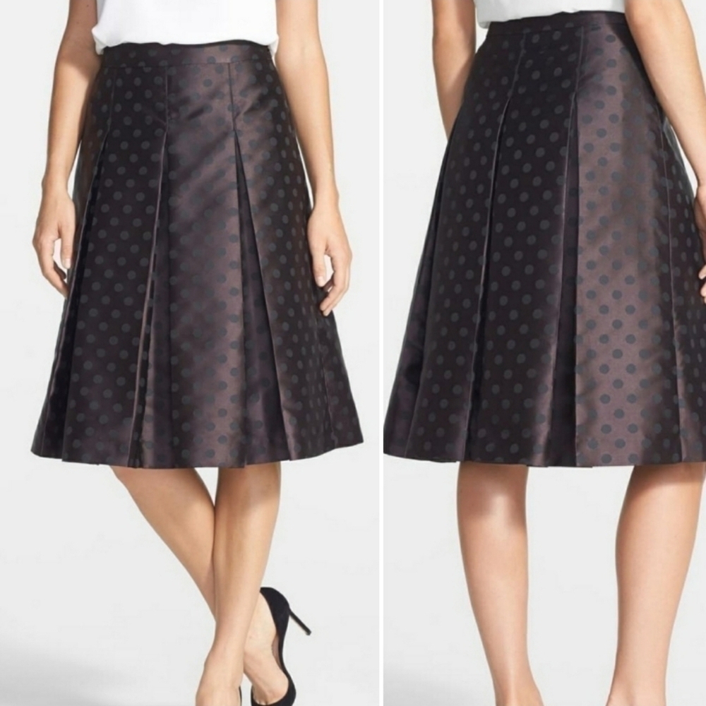 Halogen Pleated Polka Dot Skirt Size 6 New